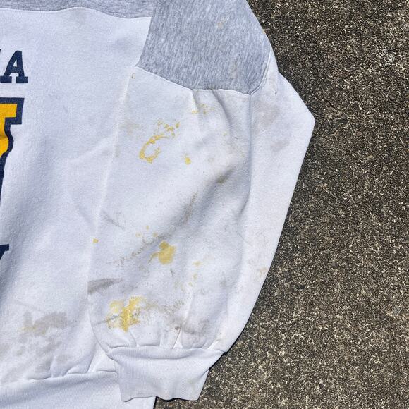 Vintage White Thrashed West Virginia Sweatshirt Size XL - Picture 4 of 7